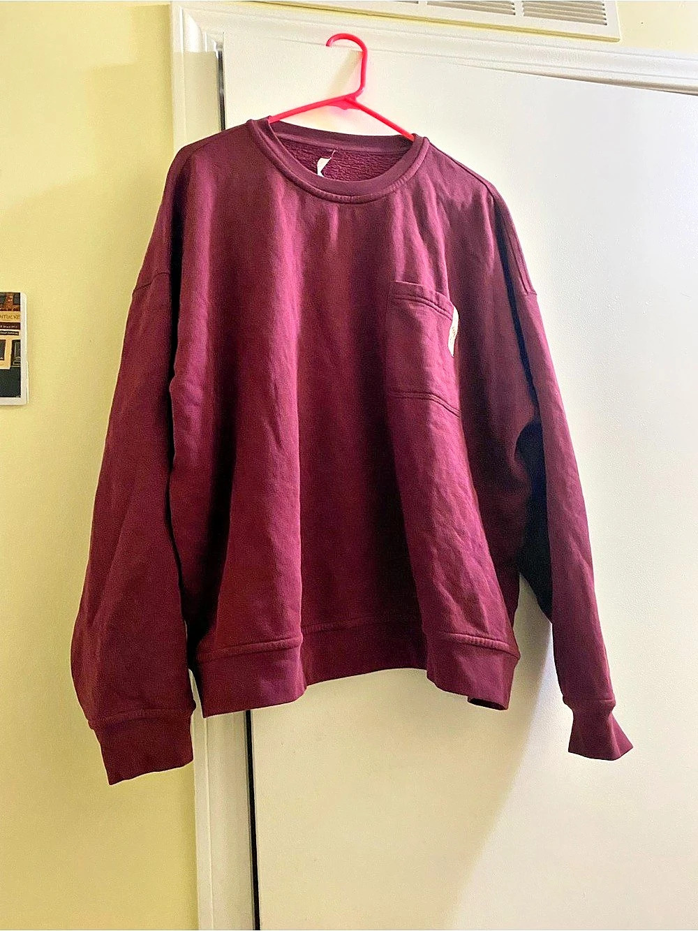 Lunya Silksweats Reversible Pocket Sweatshirt Calliope Wine/ Burgundy XL